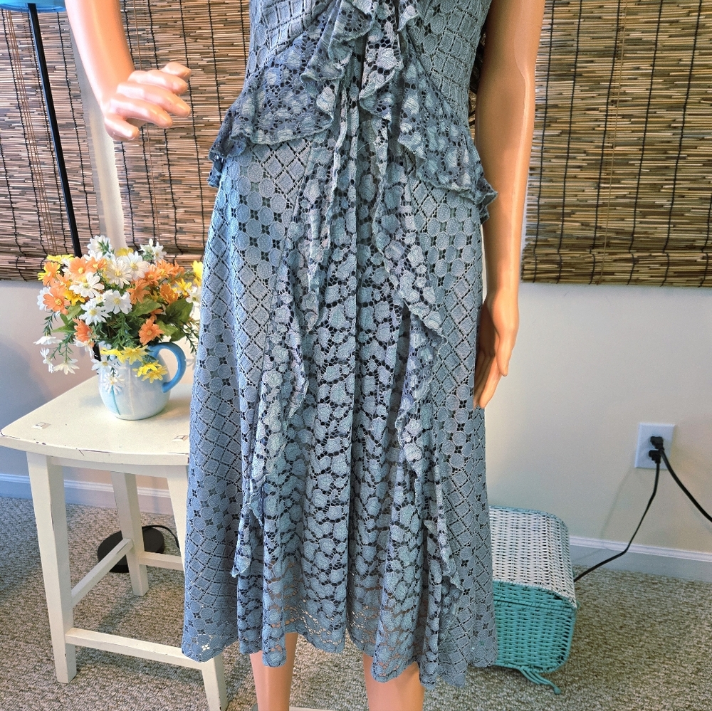 Anthropologie Sleeveless Lace Ruffle Dress - Picture 3 of 16